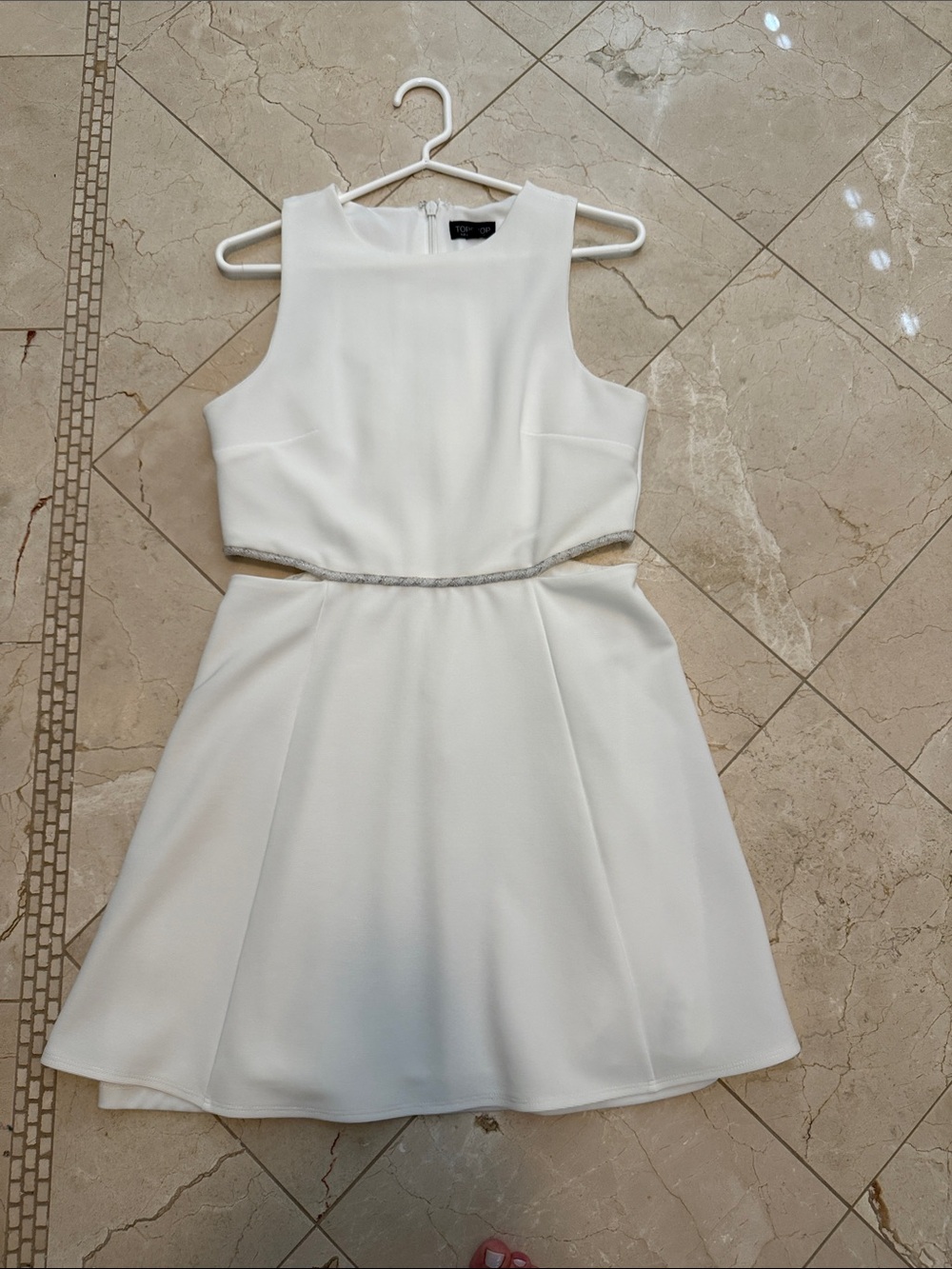 TOPSHOP White Cut Out Dress